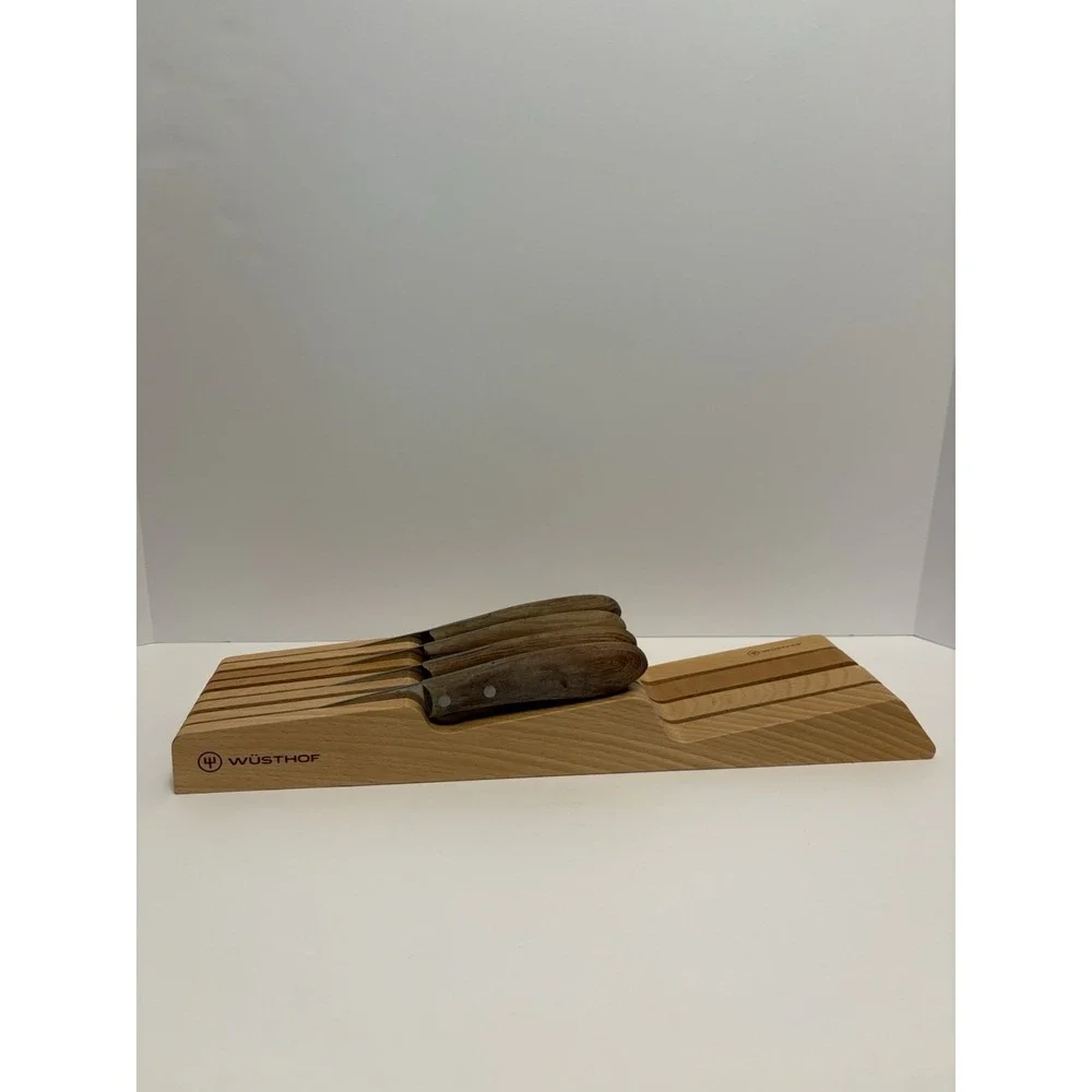 Wusthof Gourmet 5 Piece 4 Knives Set with in Drawer Block Stainless Steel
